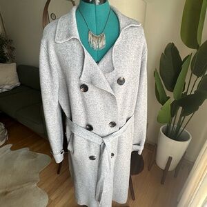 Jolie Cashmere Double-Breasted Knit Trench